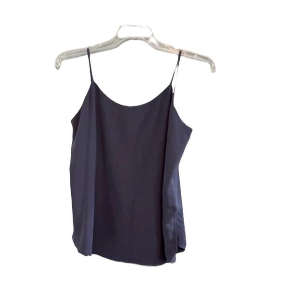 Theory Teah Urban Silk Camisole Blue Crepe Easy Slip Top Scoop Neck L - Picture 4 of 8